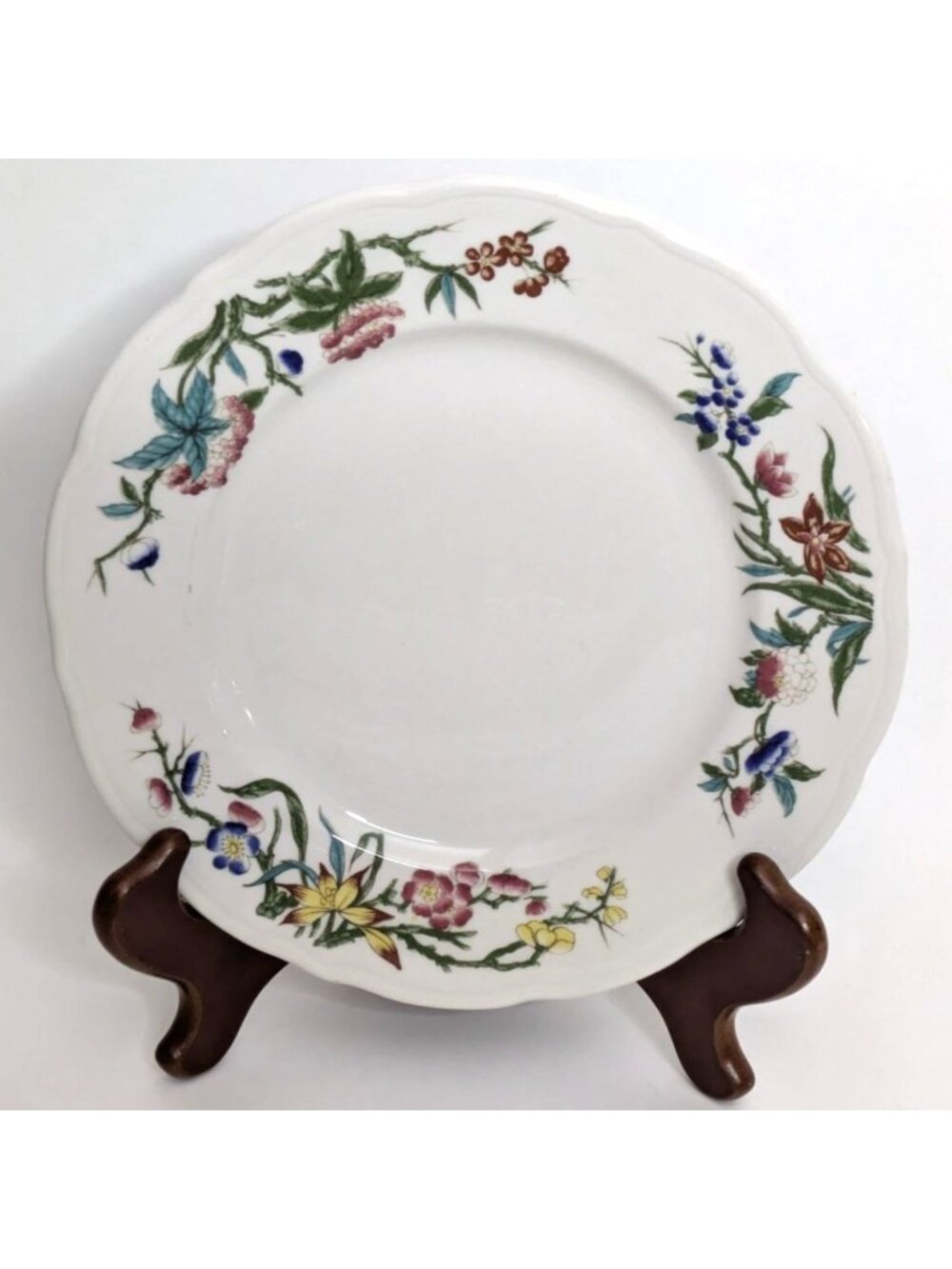 Syracuse China Bombay 9" Floral Plate Scalloped Edge Replacement USA Vintage